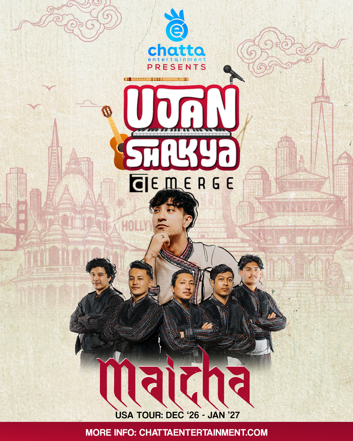 Ujan Shakya Wo: Emerge — Maicha, USA Tour Dec '26 - Jan '27